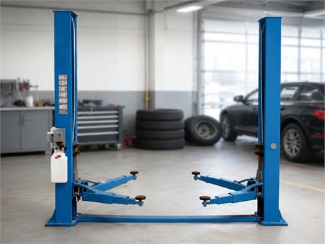 Blue Two-Post Car Lift (Assembly Required)
