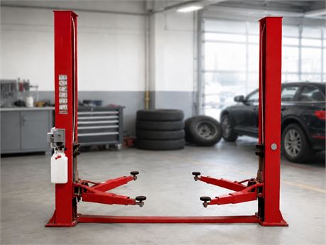 Red Two-Post Car Lift (Assembly Required)