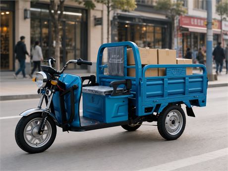Blue Electric Tricycle (Assembly Required)