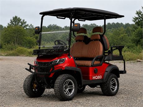Red HQ80 Electric Golf Cart (assembly required)
