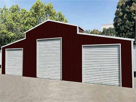 42' x 30' Triple Garage Metal Shed