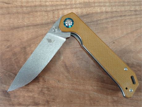 Kizer Folding Knife with Tan Handle