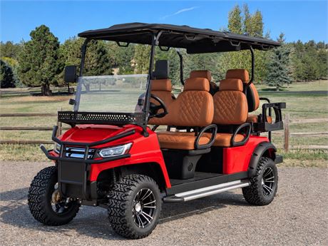 Red 6-Seat Electric Golf Cart (Assembly Required)